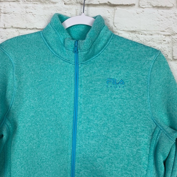Fila Soft Fleece Lined Blue Full Zip Sweatshirt XL - Picture 2 of 7